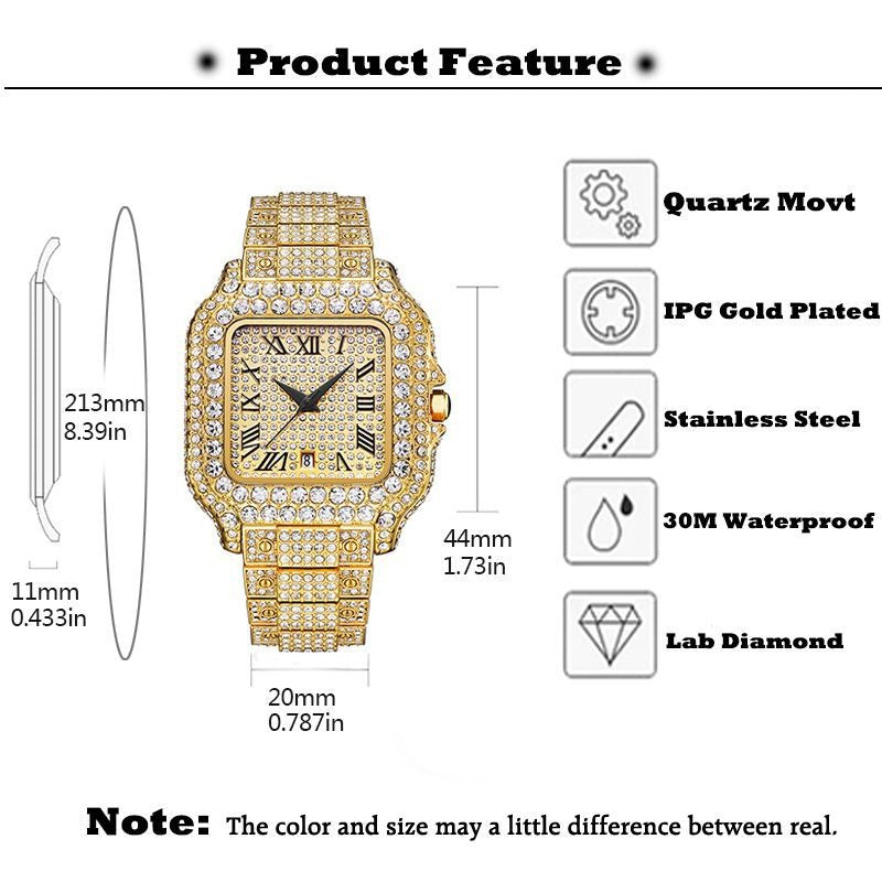 🕒✨ Straight European 💎 Hip Hop Quartz Wrist Watch | Bold & Stylish ⌚🔥
