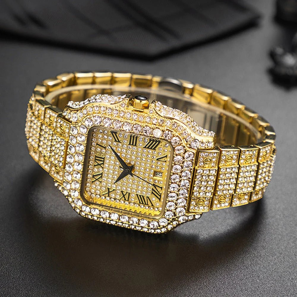 🕒✨ Straight European 💎 Hip Hop Quartz Wrist Watch | Bold & Stylish ⌚🔥