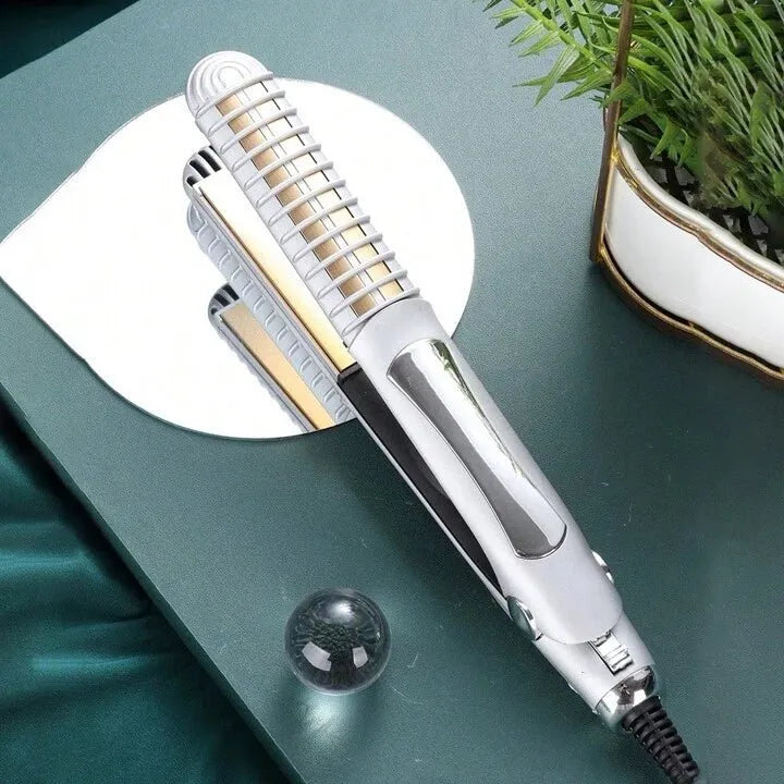 ✨ 2-in-1 Hair Straightener & Curler 🔥 Fast Heating | Sleek Style at Home 💁‍♀