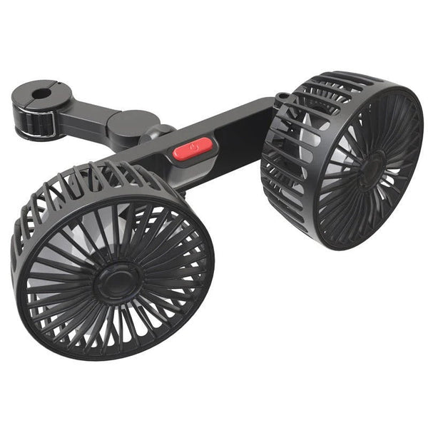 🌀 12V/24V Car Rear Fan 🚗 Powerful Wind | Multi-Angle Adjustable | Quiet Cool ❄