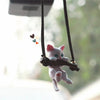 🐱 Cute Branch Cat Ornament 🚗 Rearview Mirror Pendant ✨ Creative Car Decor 💖