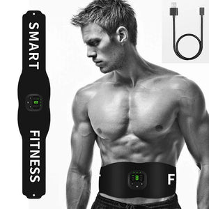 💥 Muscle Stimulator Fitness Belt ⚡ EMS Trainer | Abs & Body Toning Stickers