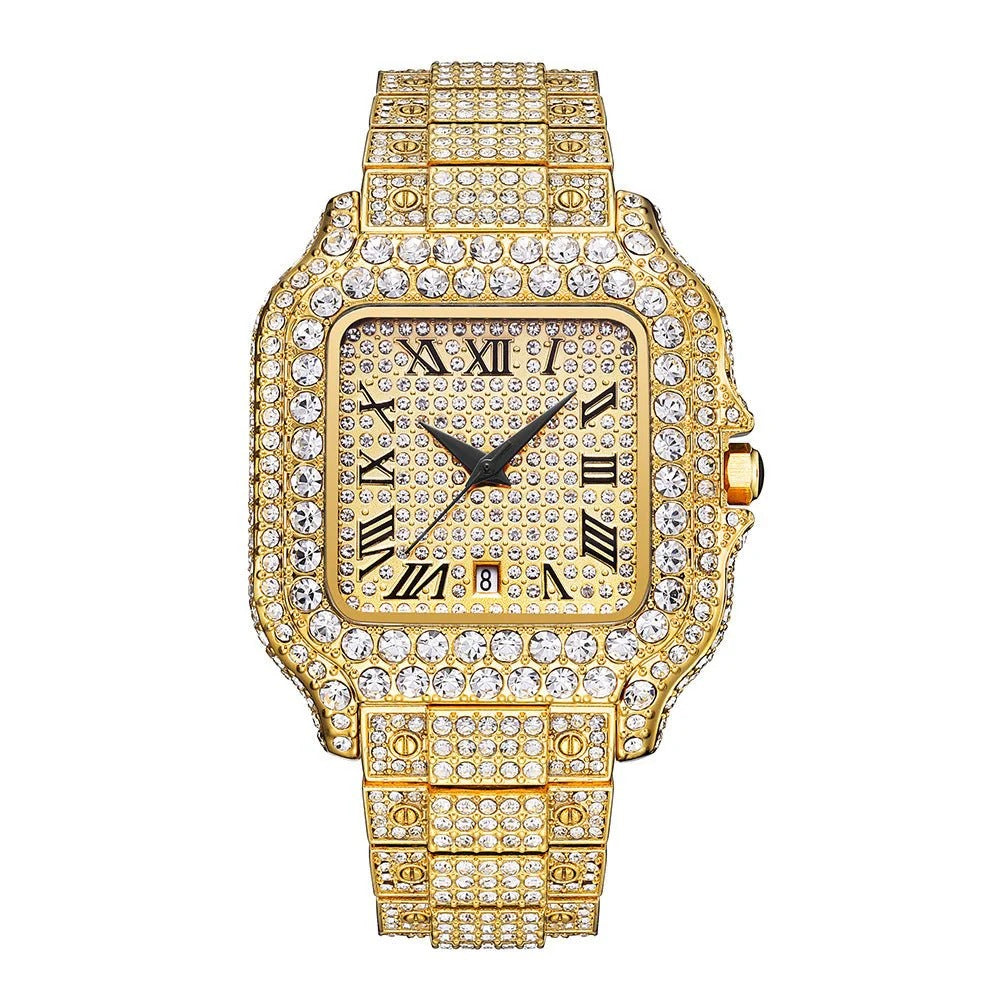 🕒✨ Straight European 💎 Hip Hop Quartz Wrist Watch | Bold & Stylish ⌚🔥