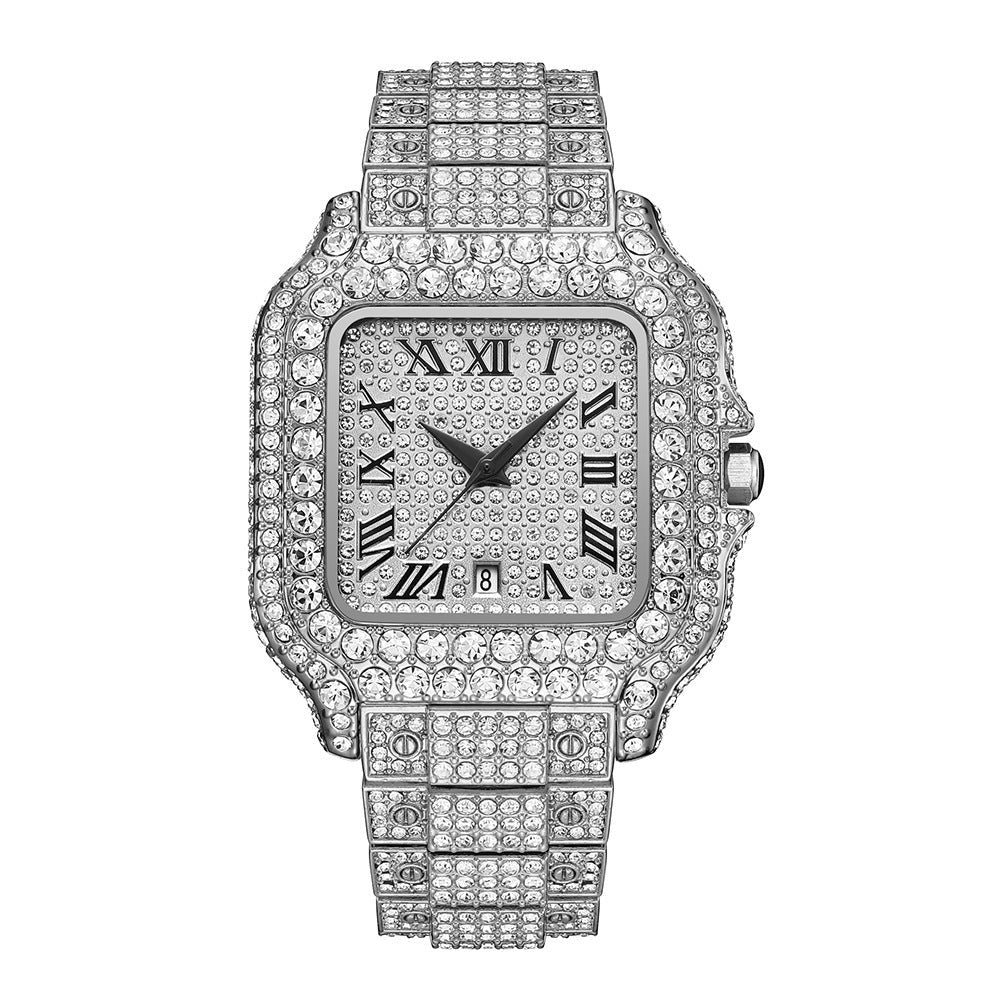 🕒✨ Straight European 💎 Hip Hop Quartz Wrist Watch | Bold & Stylish ⌚🔥