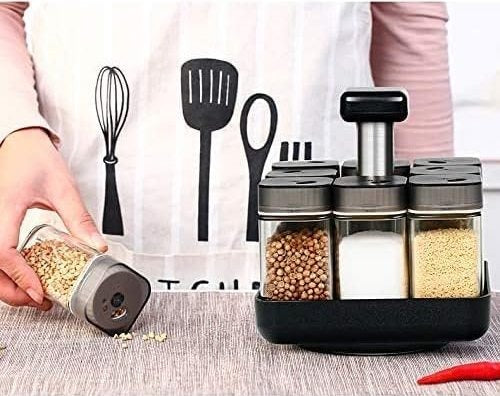 🧂 Revolving Spice Rack 🔄 360° Rotation | Space Saver | Stylish Kitchen Organizer 🍽