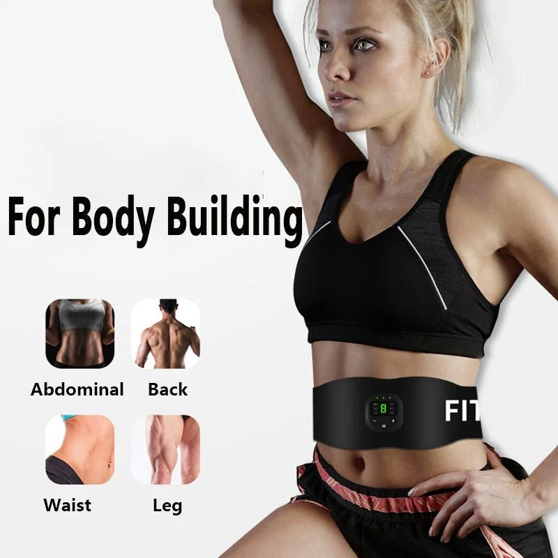 💥 Muscle Stimulator Fitness Belt ⚡ EMS Trainer | Abs & Body Toning Stickers