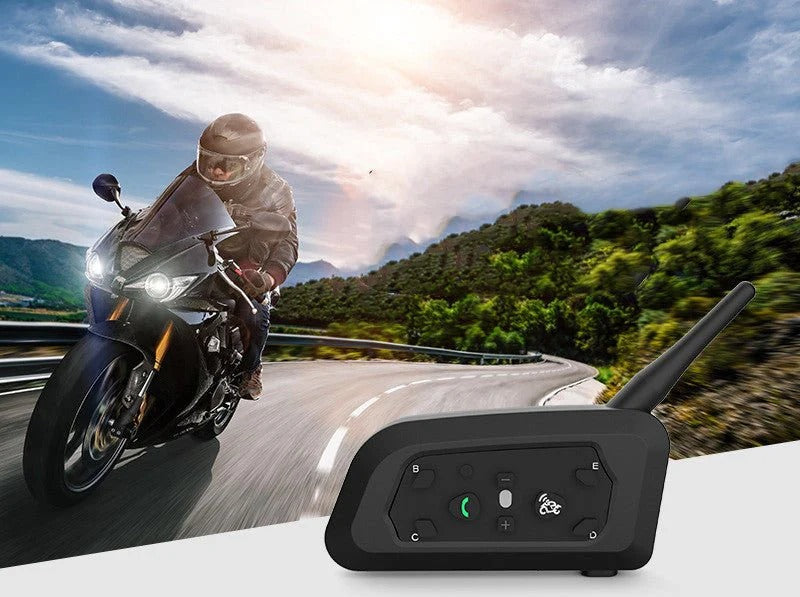 🎧 V6Pro Helmet Intercom | 800m Bluetooth Range 🏍 5 Riders Link 🔊 Single Pack