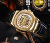 ⌚🔥 Barrel Leather Strap | Men's Waterproof Mechanical Watch 🧭💼💦