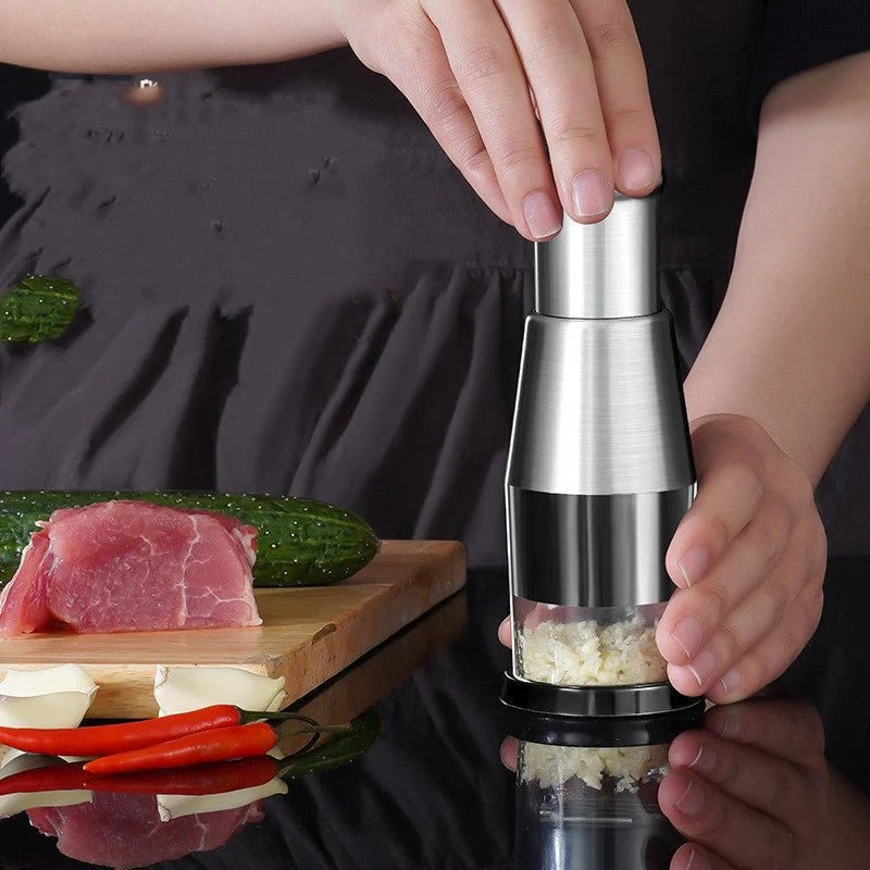 🧄 Garlic & Onion Chopper 💪 Manual Press | Quick Cut | Handy Kitchen Gadget 🍽