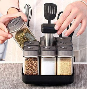 🧂 Revolving Spice Rack 🔄 360° Rotation | Space Saver | Stylish Kitchen Organizer 🍽
