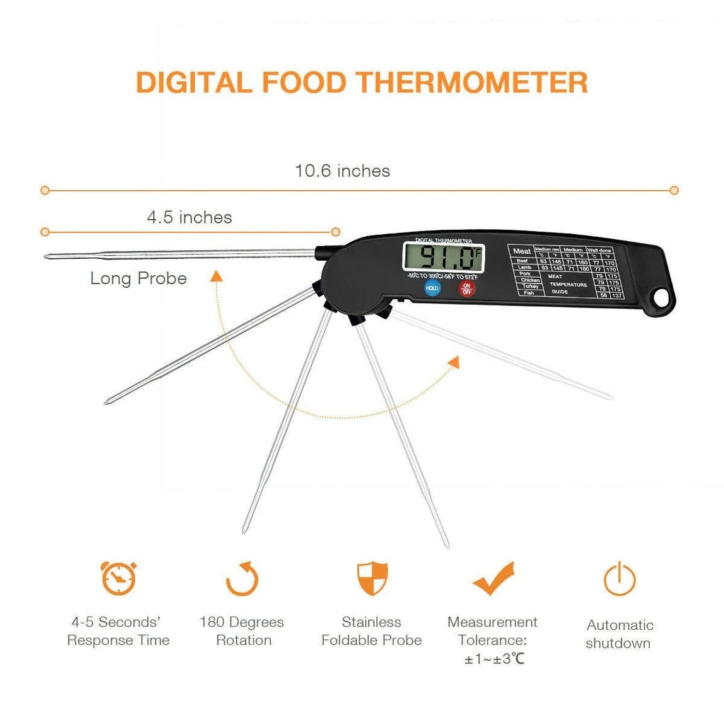 🌡 Digital Meat Thermometer 🔥 Instant Read | BBQ Grill | Oven Cooking Tool